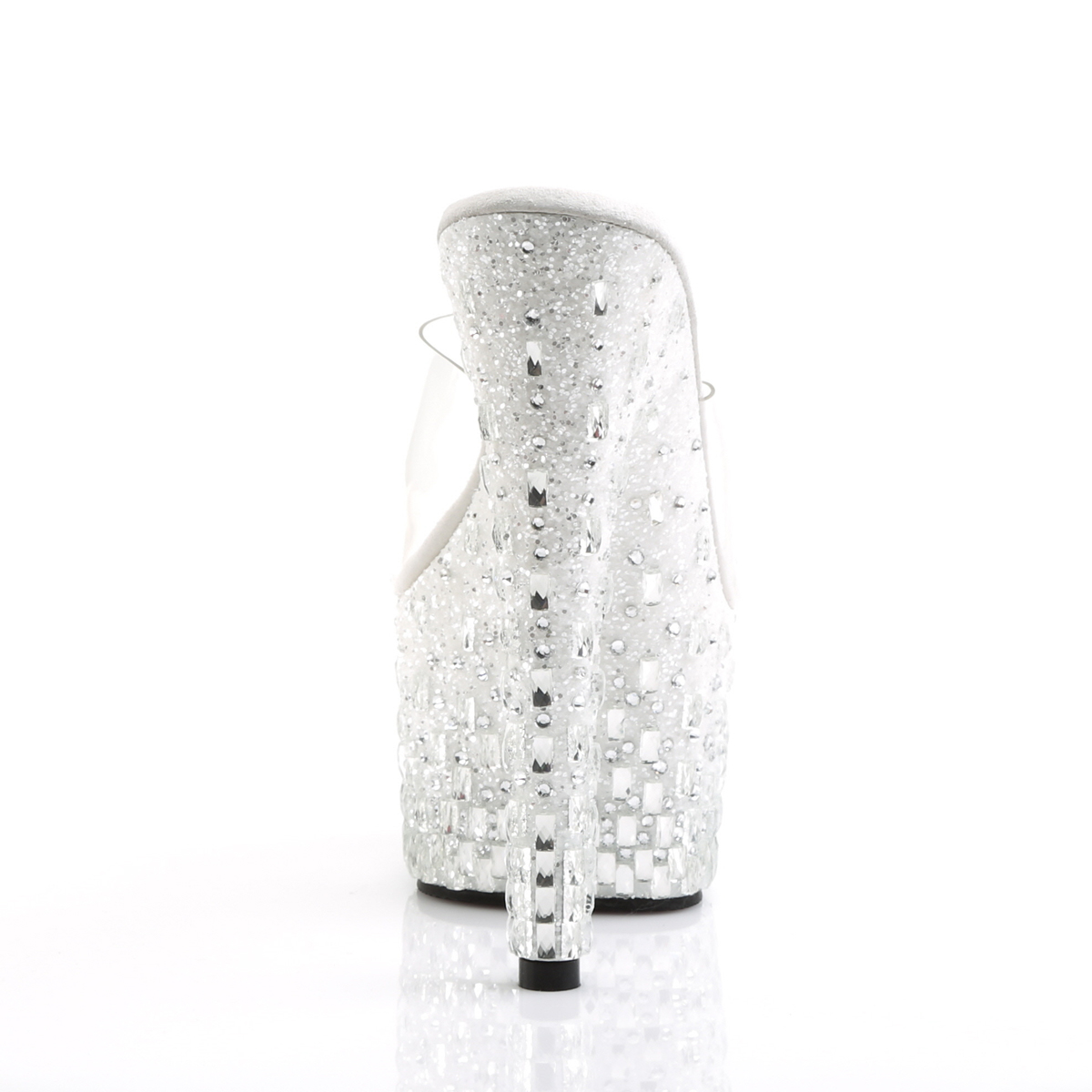 Pleaser Adore-701MR-5 C/W-S - Průhledné sandály na vysoké platformě