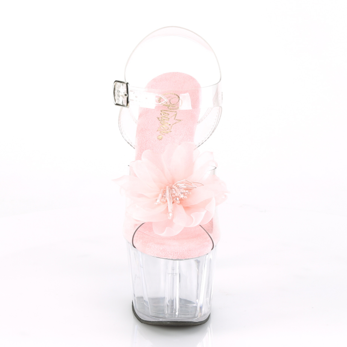 Pleaser Adore-708BFL C-BP/C - Průhledné sandály na vysoké platformě