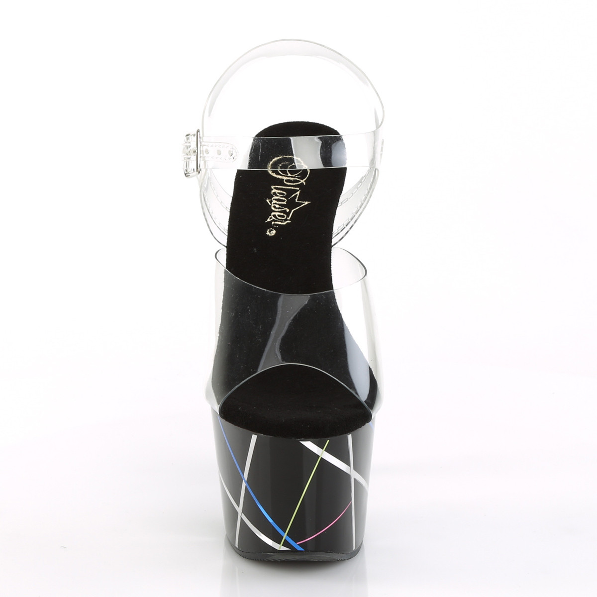 Pleaser Adore-708BMC C/B - Průhledné sandály na vysoké platformě