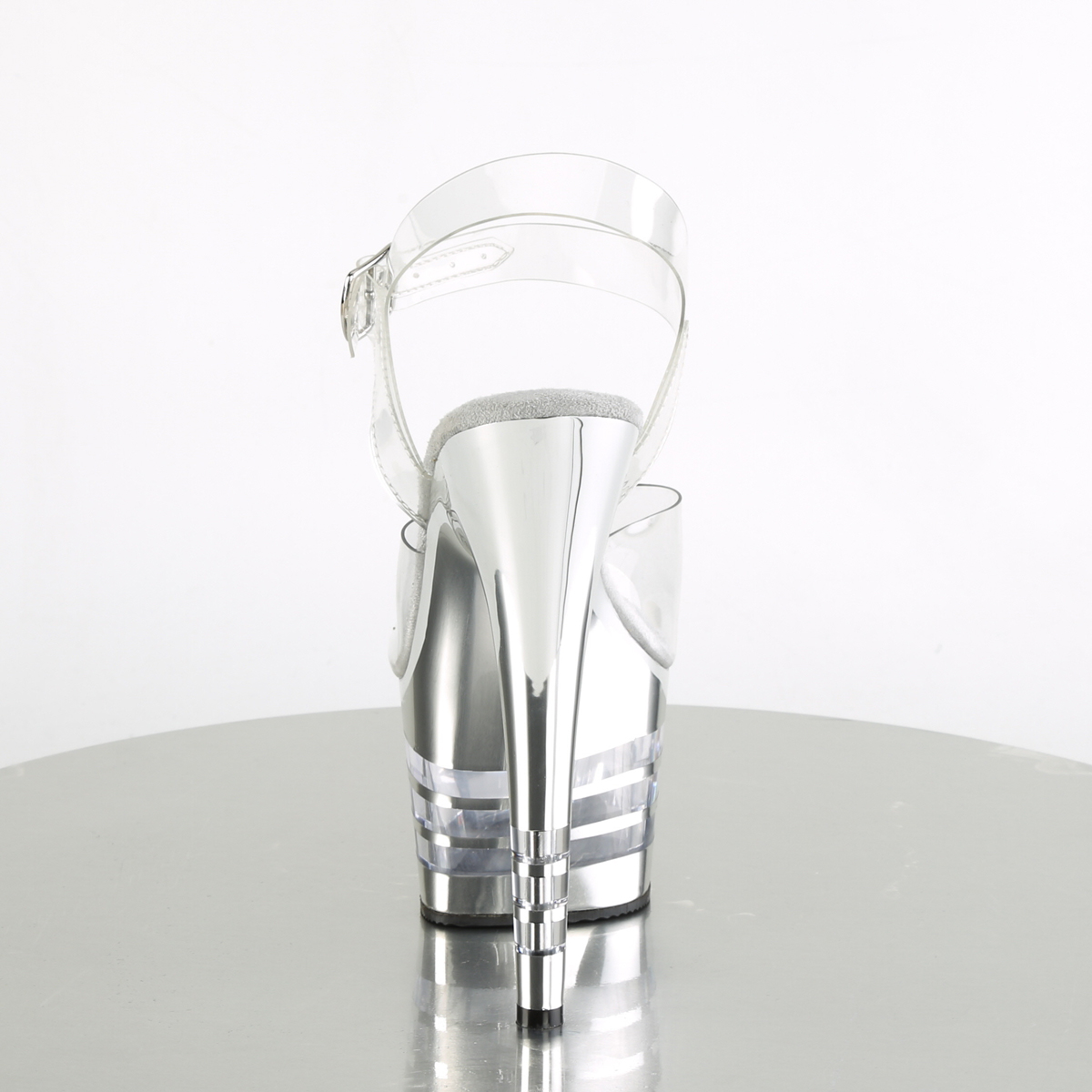 Pleaser Adore-708CHLN C/SCH - Průhledné sandály na vysoké platformě