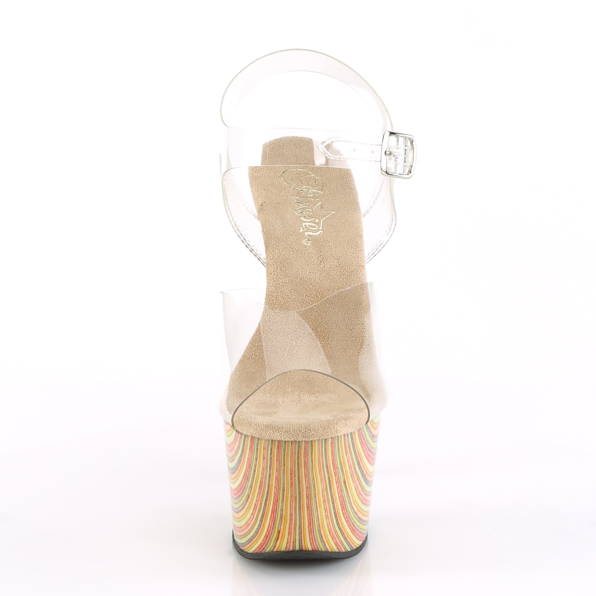Pleaser Adore-708JB C/CRMC - Průhledné sandály na vysoké platformě