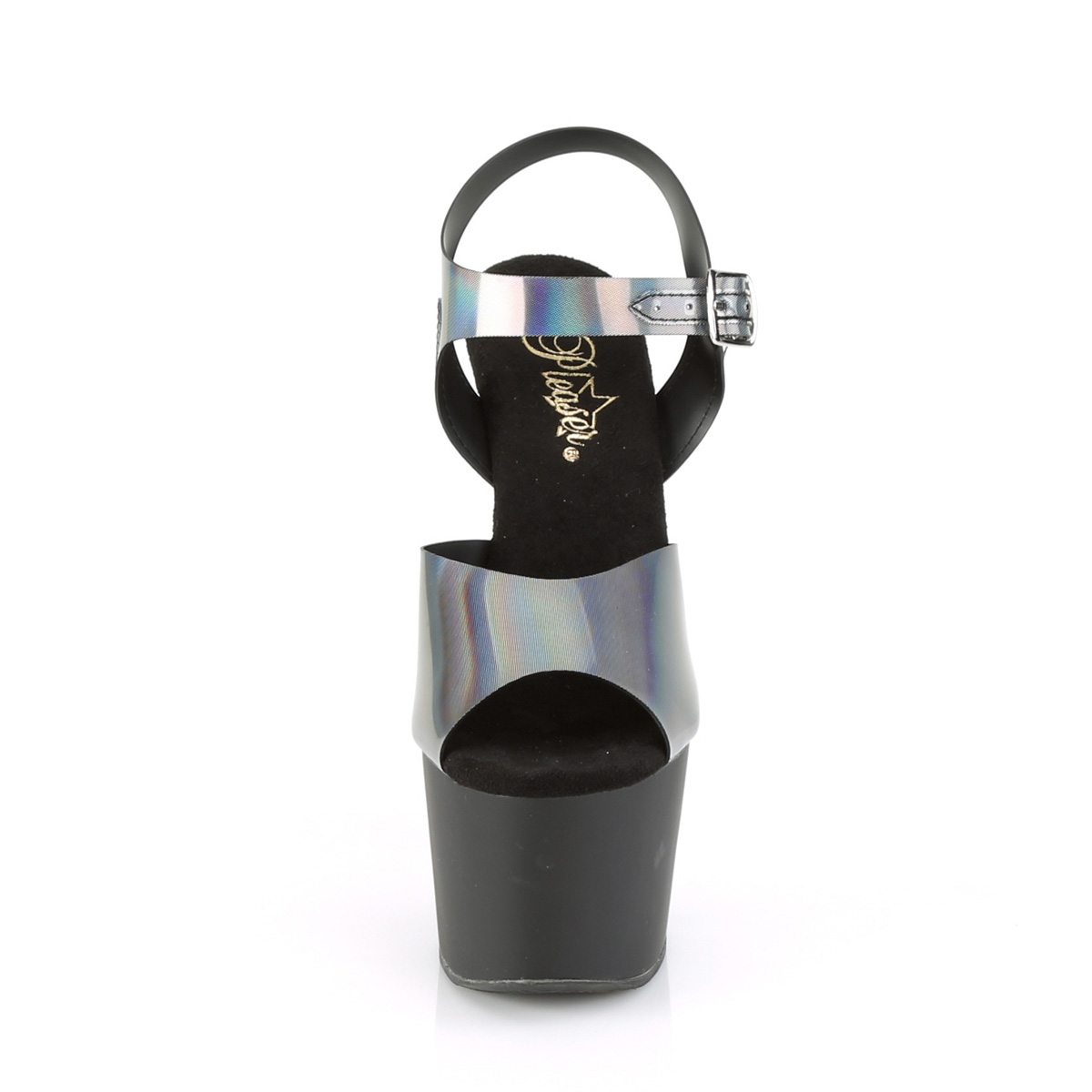 Pleaser Adore-708N-DT PWHGTPU/B - Stříbrné sandály na vysoké platformě