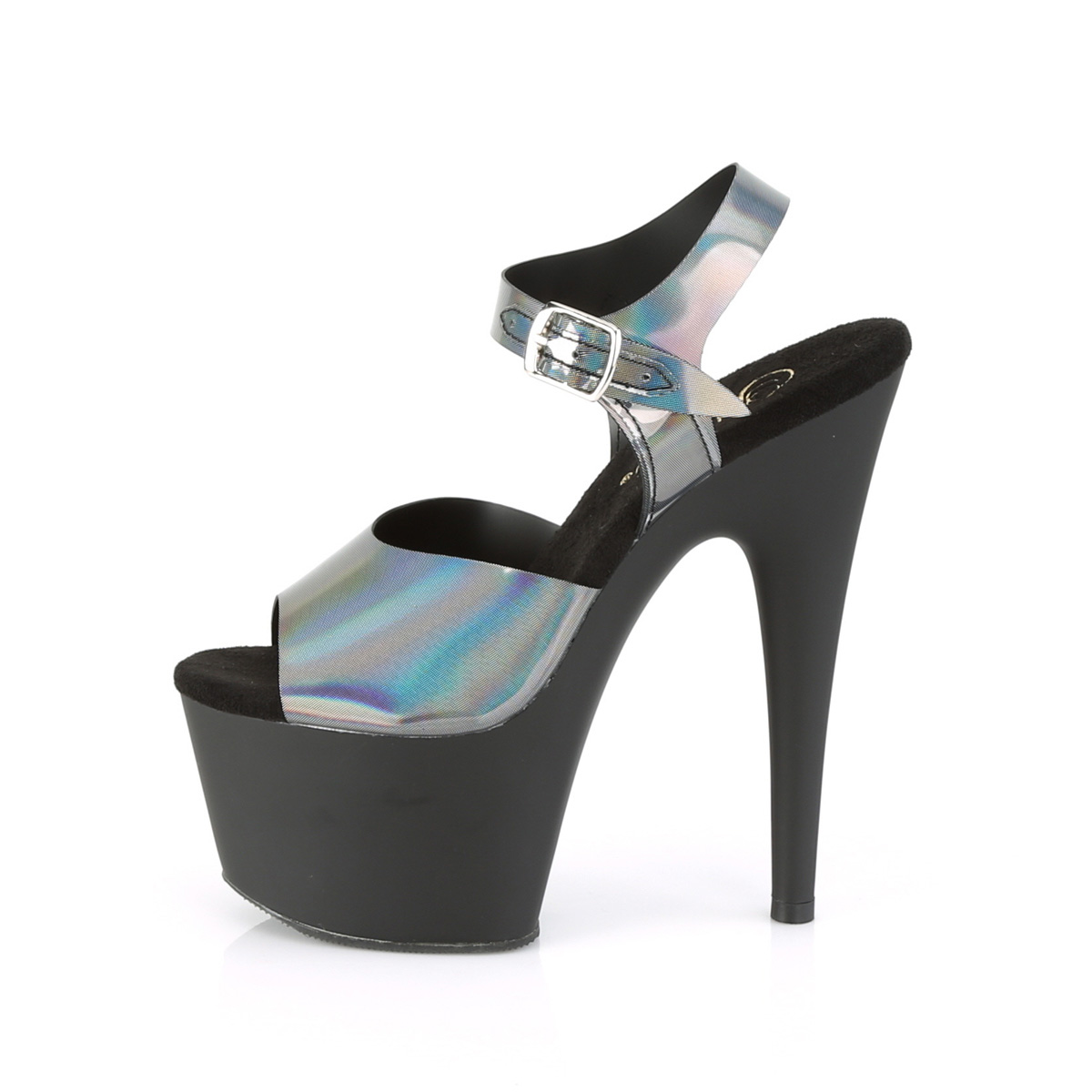 Pleaser Adore-708N-DT PWHGTPU/B - Stříbrné sandály na vysoké platformě