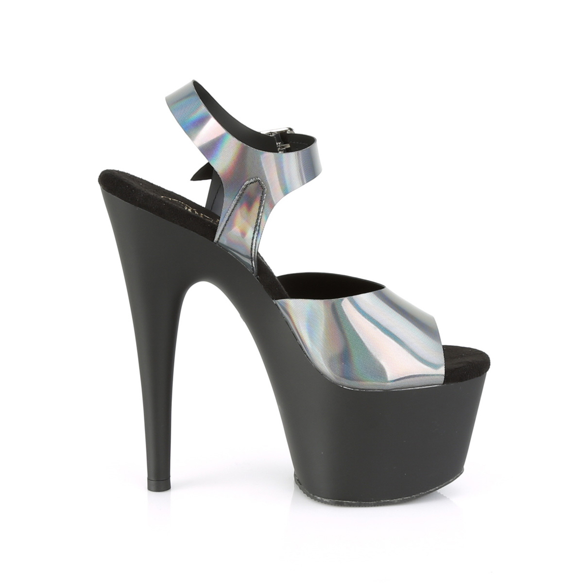 Pleaser Adore-708N-DT PWHGTPU/B - Stříbrné sandály na vysoké platformě