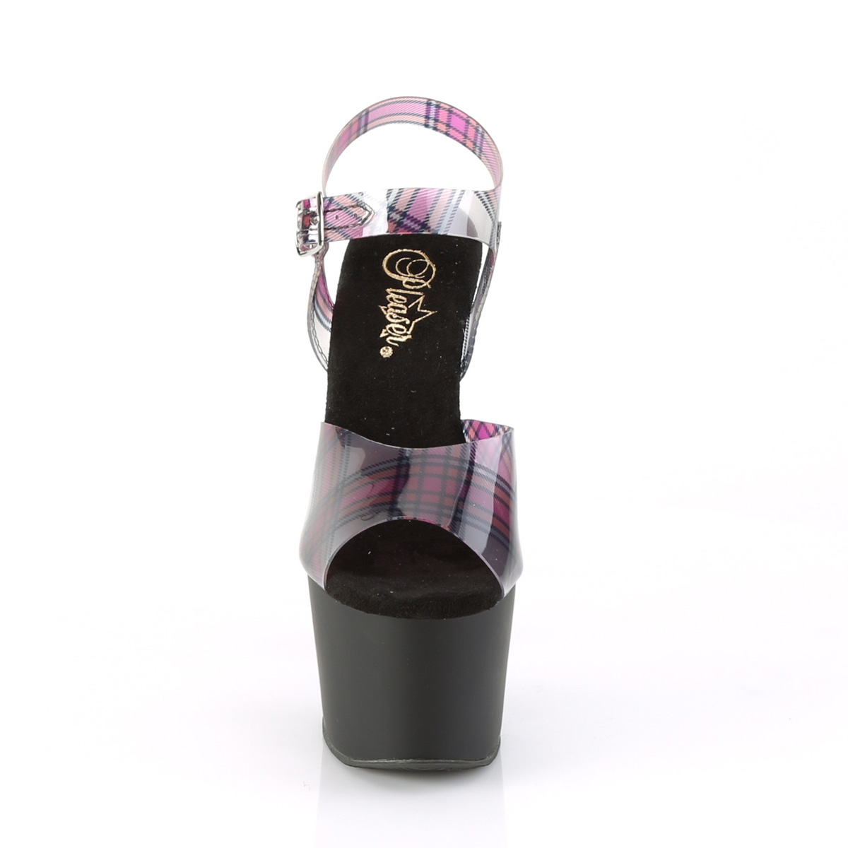 Pleaser Adore-708N-TAR C-PN/B - Průhledné sandály na vysoké platformě