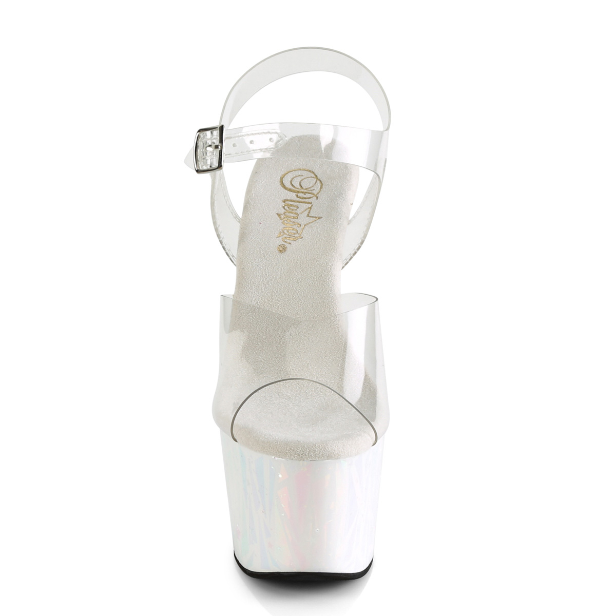 Pleaser Adore-708SPLA-2 C/WHG - Průhledné sandály na vysoké platformě