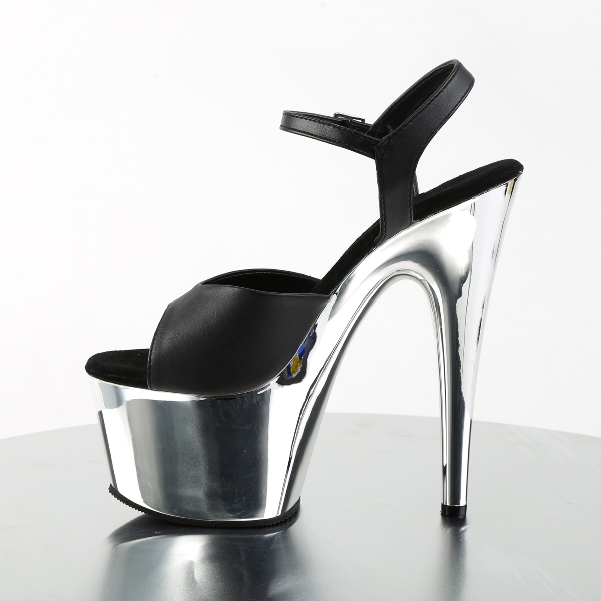 Pleaser Adore-709 BPU/SCH - Černé sandály na vysoké platformě