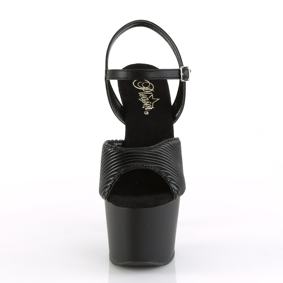 Pleaser Adore-709 BQTPU/M - Černé sandály na vysoké platformě