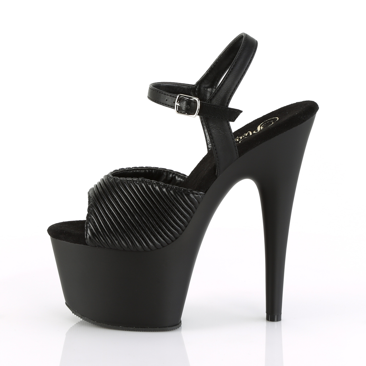 Pleaser Adore-709 BQTPU/M - Černé sandály na vysoké platformě