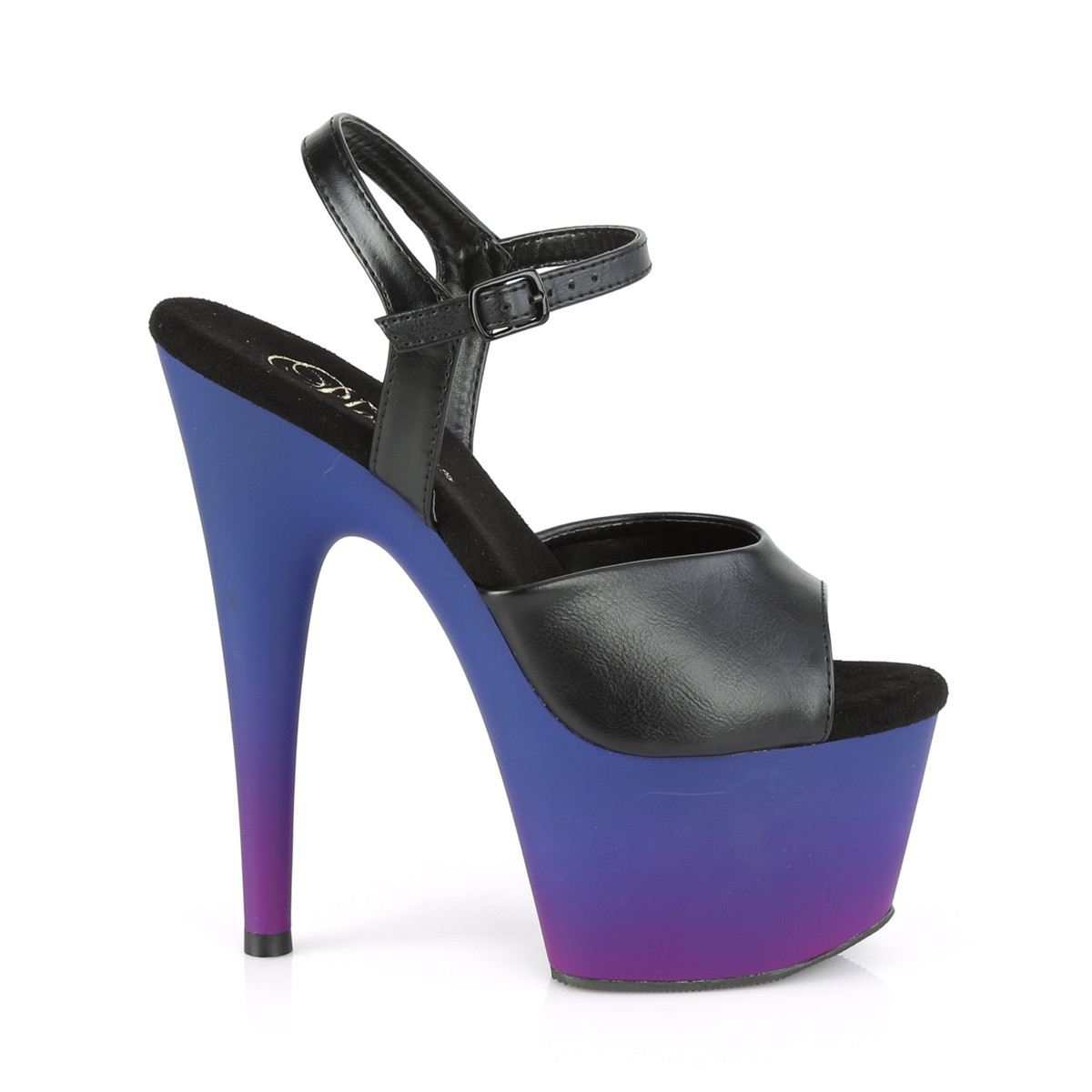 Pleaser Adore-709BP BPU/BLU-PP - Černé sandály na vysoké platformě