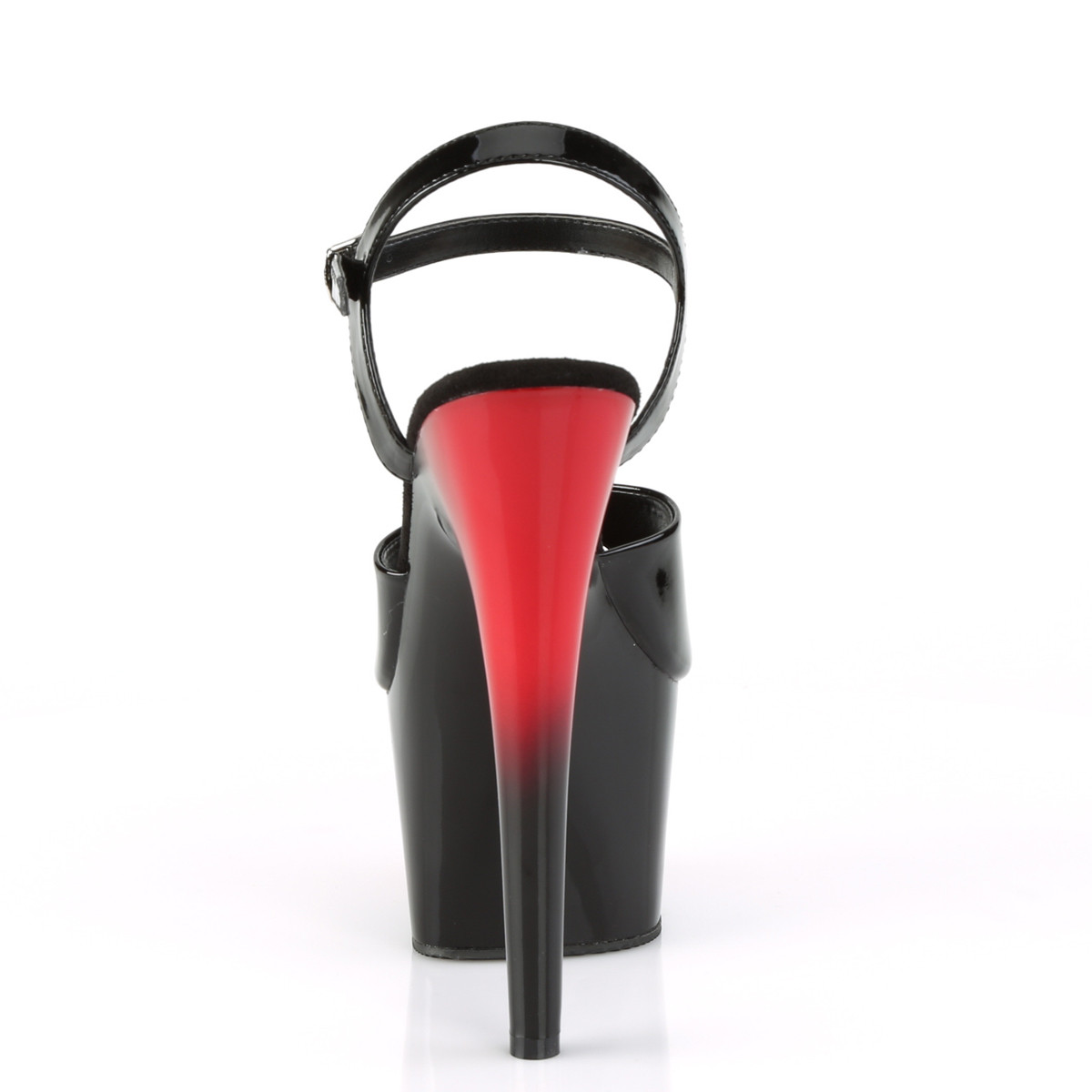 Pleaser Adore-709BR B/R-B - Lesklé černé sandály na vysoké platformě