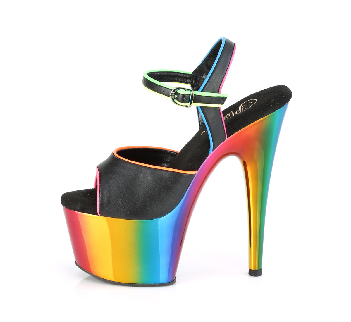 Pleaser Adore-709RC-02 BPU/RBWCH - Černé sandály na vysoké platformě