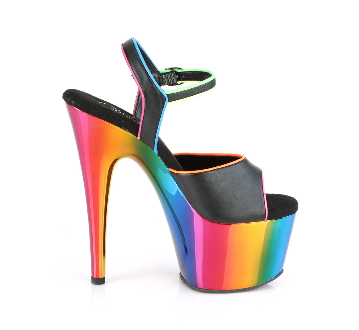 Pleaser Adore-709RC-02 BPU/RBWCH - Černé sandály na vysoké platformě