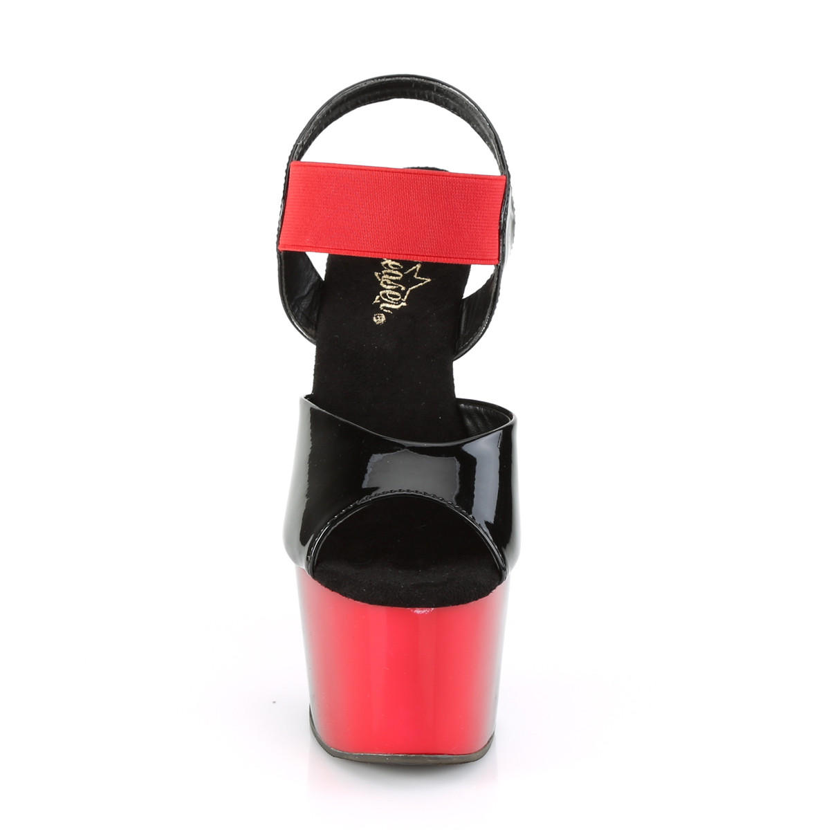 Pleaser Adore-714BR BPT-RELS/M - Lesklé černé sandály na vysoké platformě