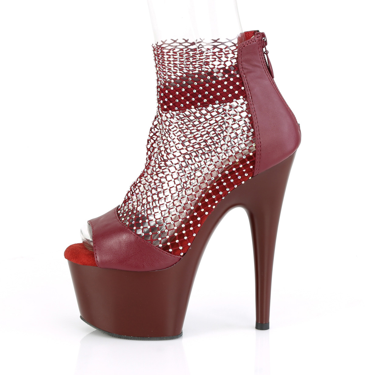 Pleaser Adore-765RM BYFS-MS/M - Fialové boty s páskem přes kotník na vysoké platformě