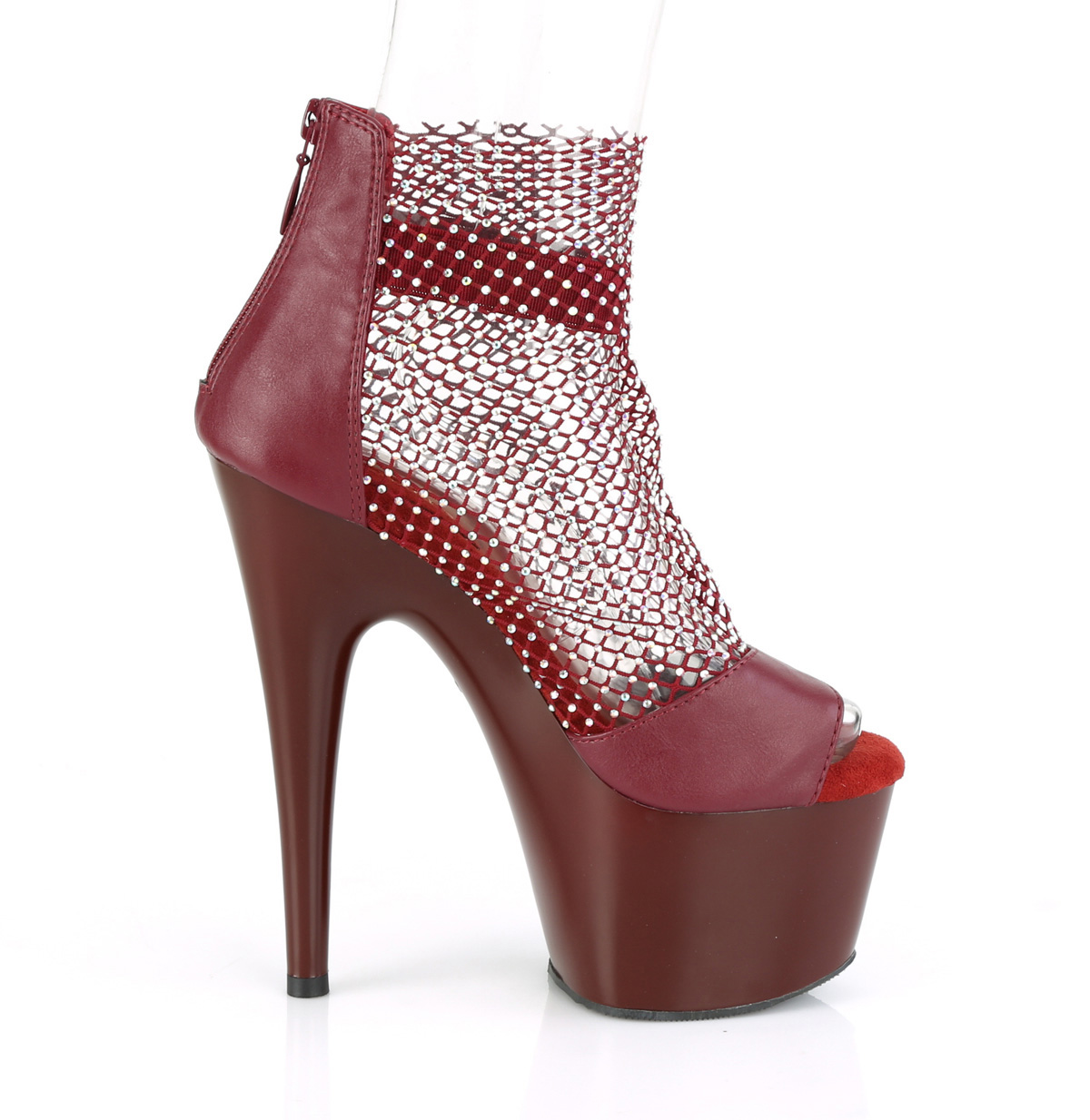 Pleaser Adore-765RM BYFS-MS/M - Fialové boty s páskem přes kotník na vysoké platformě