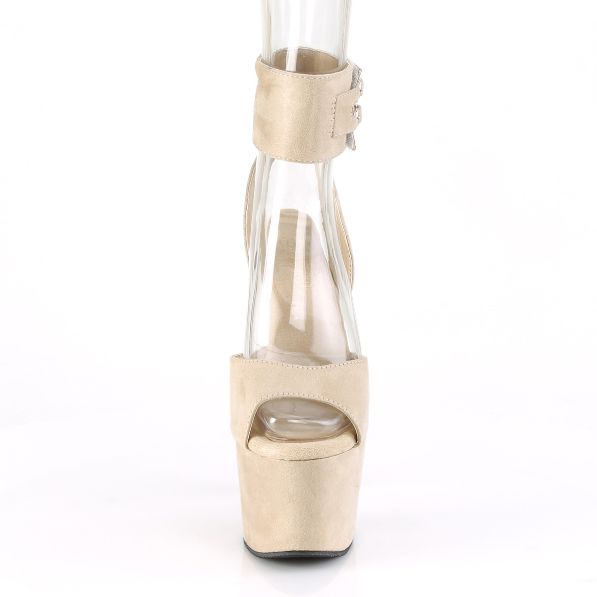 Pleaser Adore-791FS BEFS/M - Béžové boty s páskem přes kotník na vysoké platformě