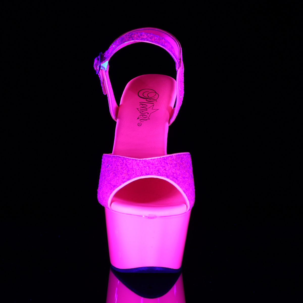 Pleaser Aspire-609G NHPNK/M - Růžové sandály na platformě s vysokými podpatky