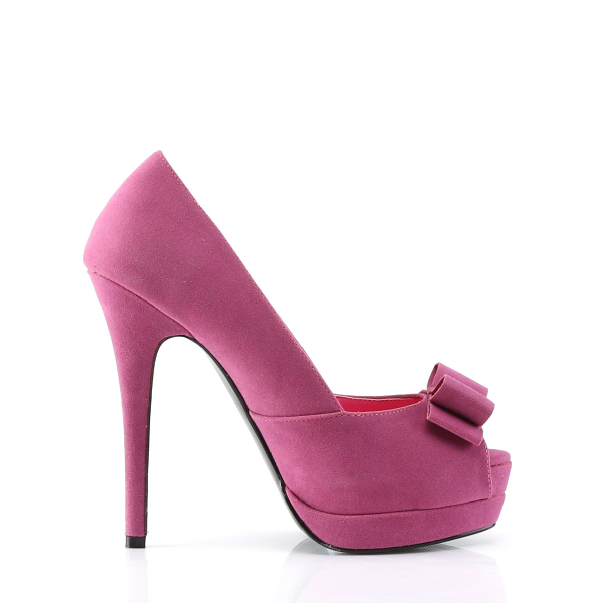 Pin Up Couture Bella-10 FSSUEPU - Fialové lodičky s otevřenou špičkou na platformě s vysokými podpatky