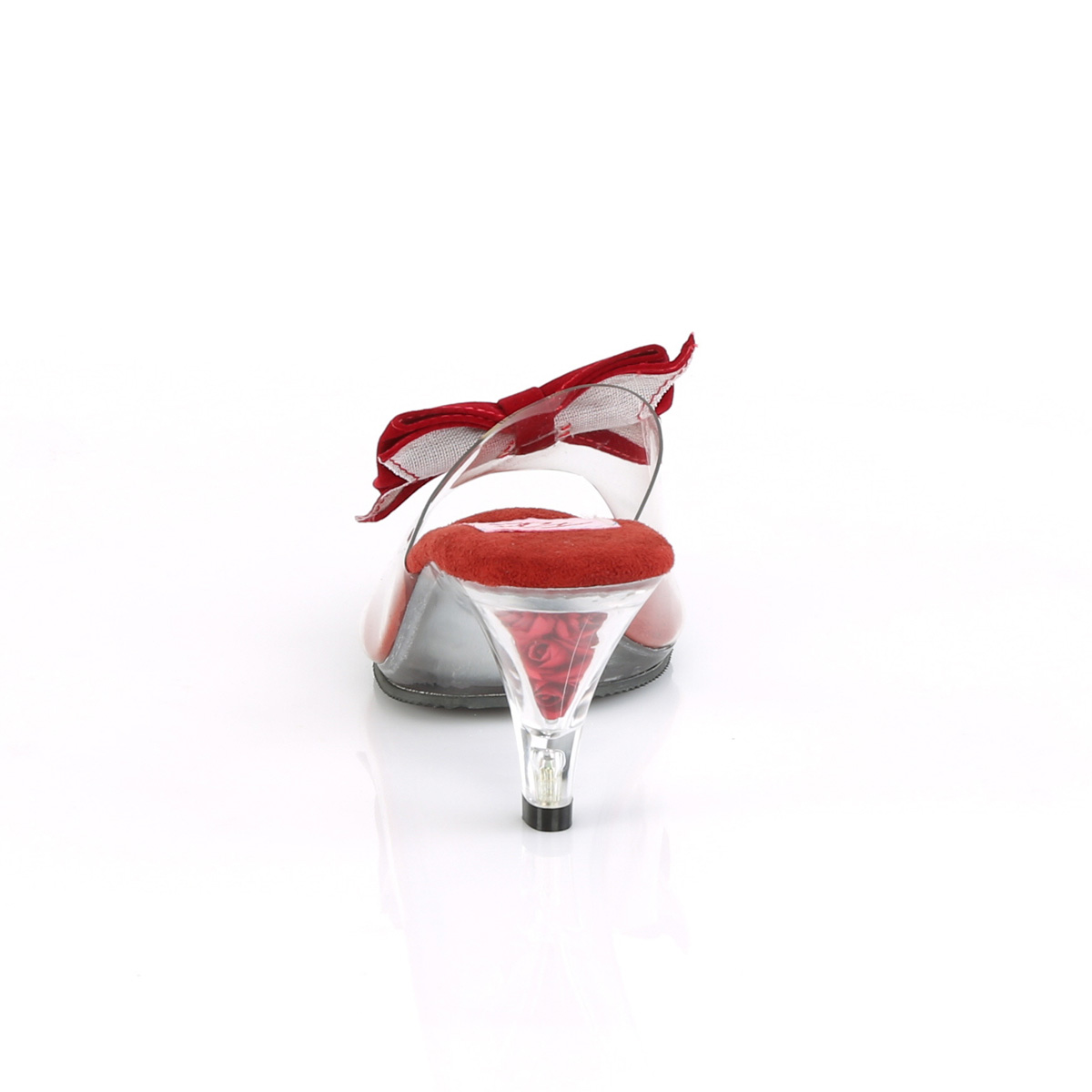 Pin Up Couture Belle-301BOW C-R/C - Průhledné pantofle na podpatku
