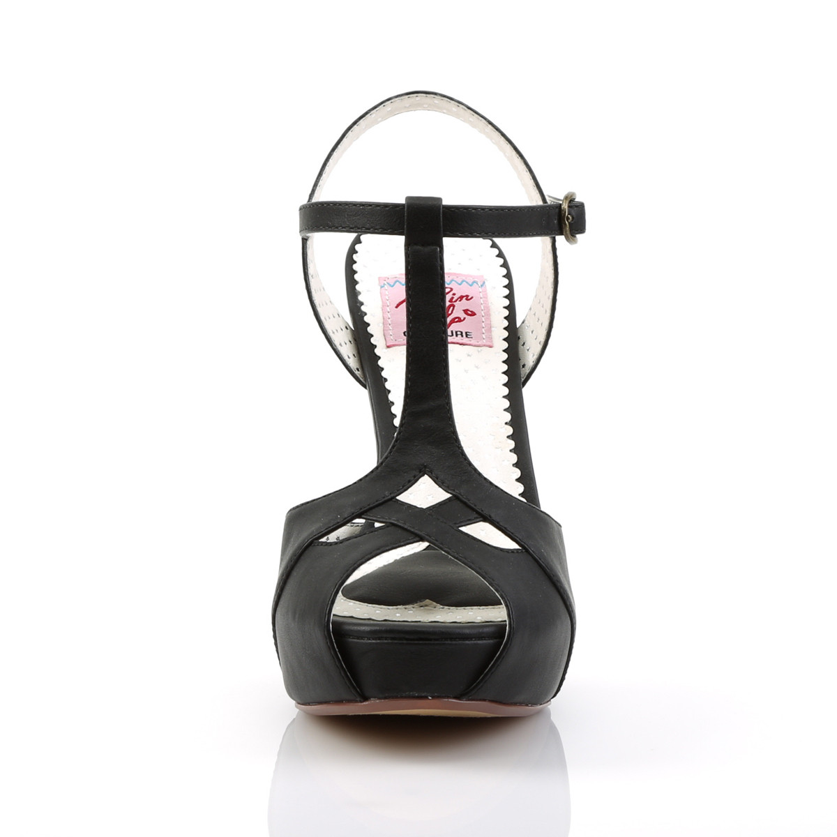Pin Up Couture Bettie-23 BPU - Černé sandály na podpatku