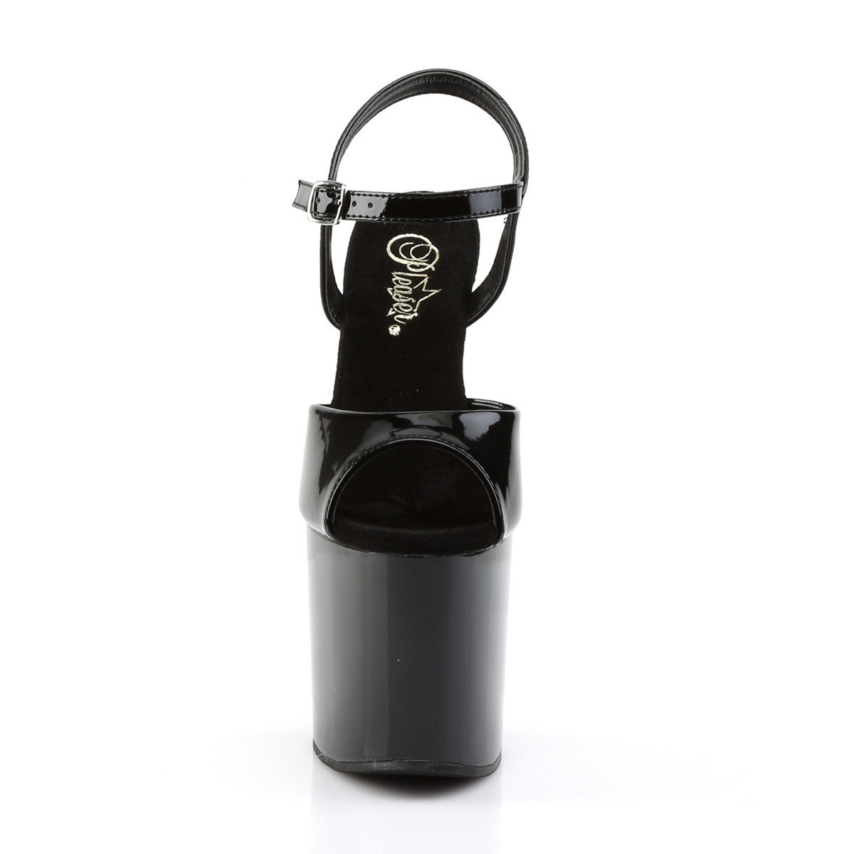 Pleaser Bondgirl-709 B/M - Lesklé černé sandály na vysoké platformě