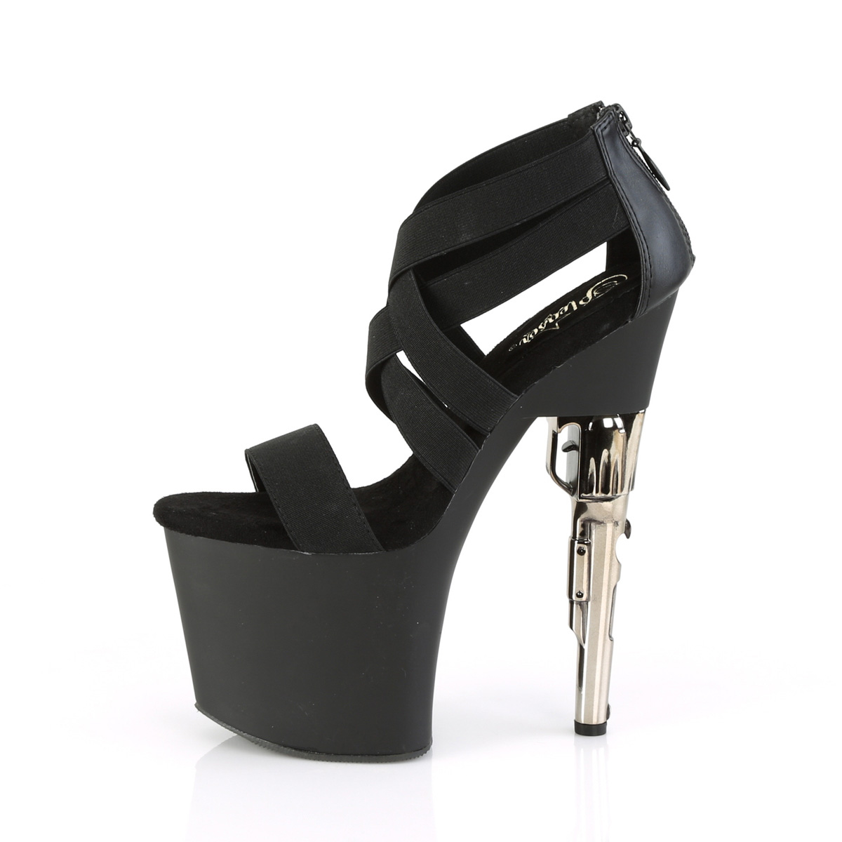 Pleaser Bondgirl-769 BELS-PU/M - Černé sandály na vysoké platformě