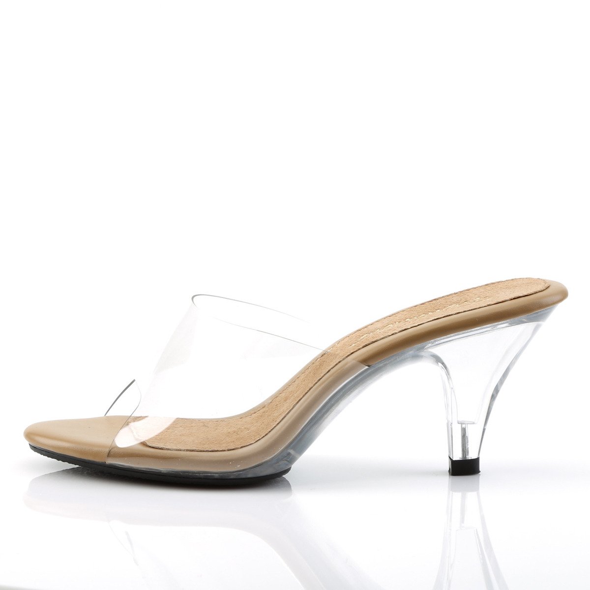 Fabulicious Belle-301 CT/C - Průhledné pantofle na podpatku