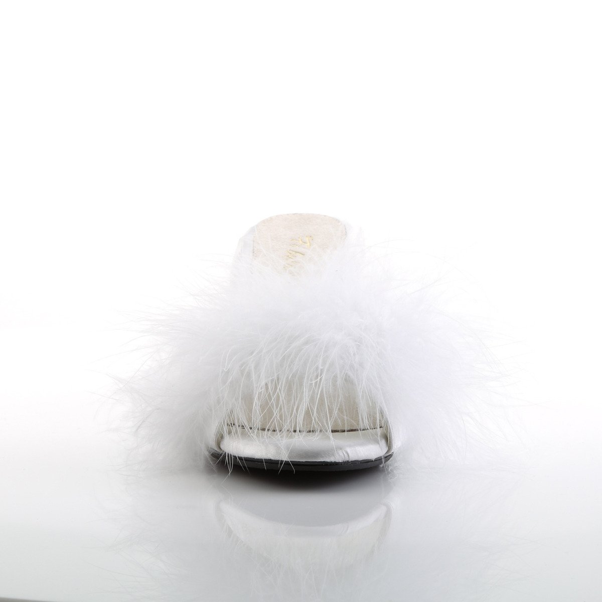 Fabulicious Belle-301F W/SAT - Bílé pantofle na podpatku