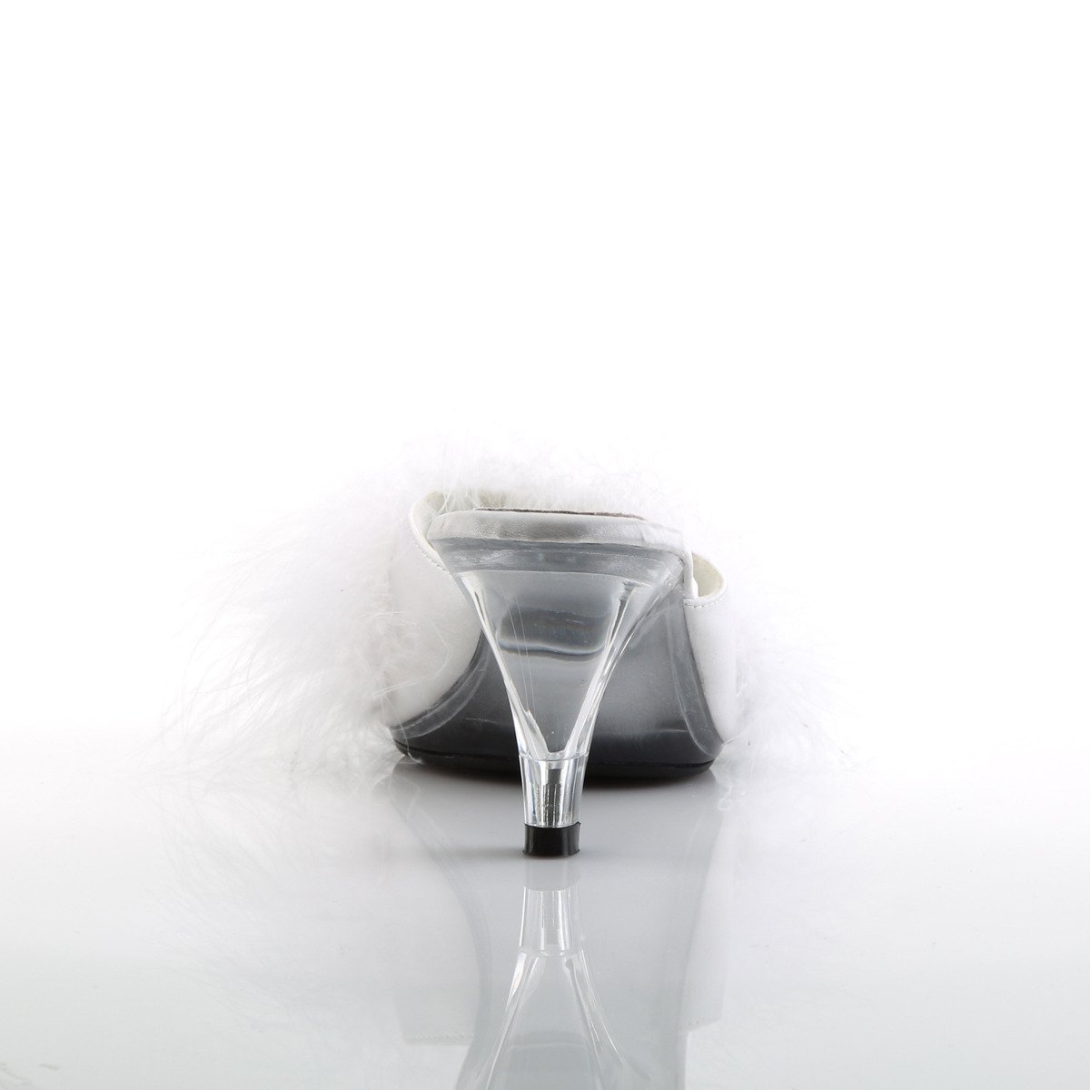 Fabulicious Belle-301F W/SAT - Bílé pantofle na podpatku