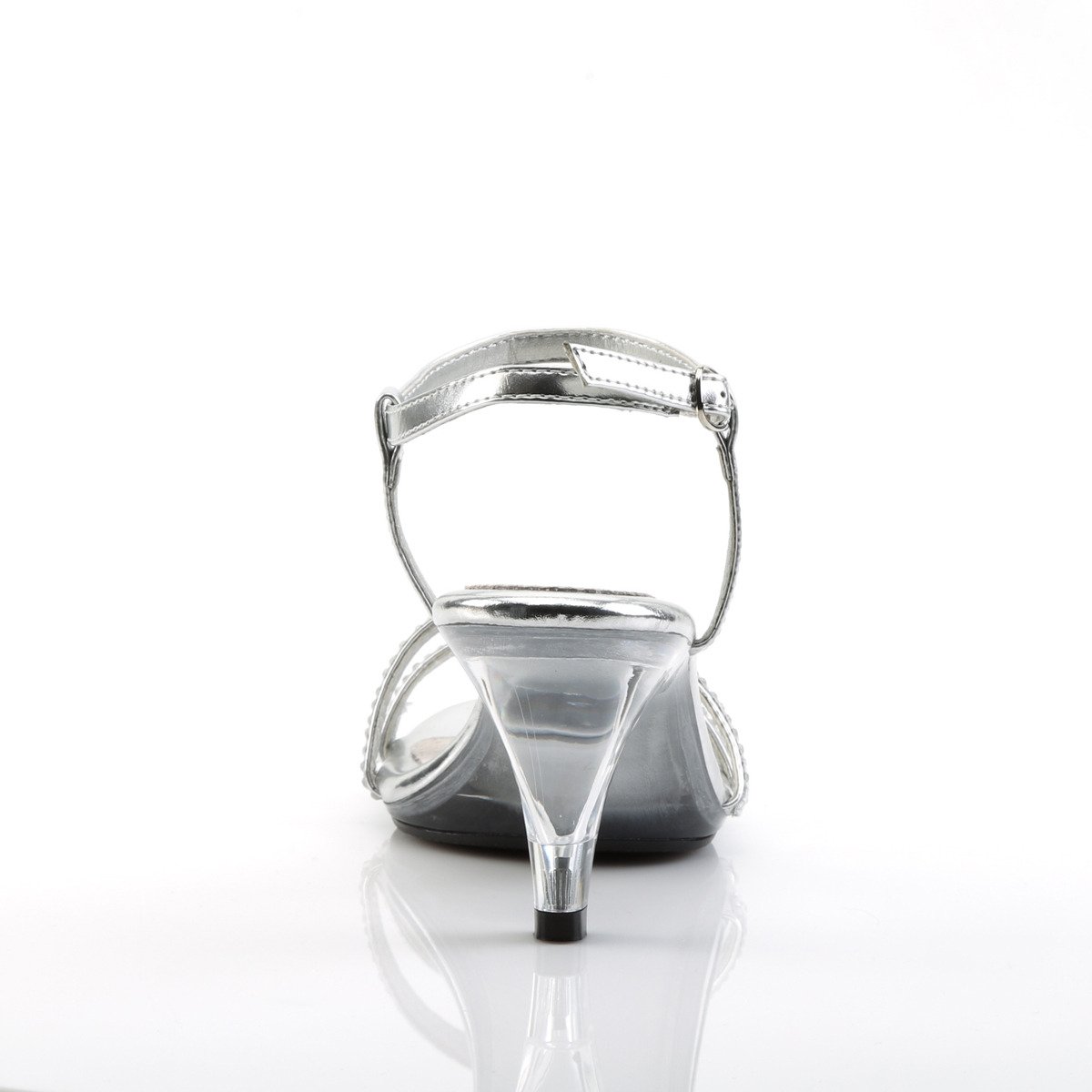 Fabulicious Belle-316 S/RS - Stříbrné sandály na podpatku