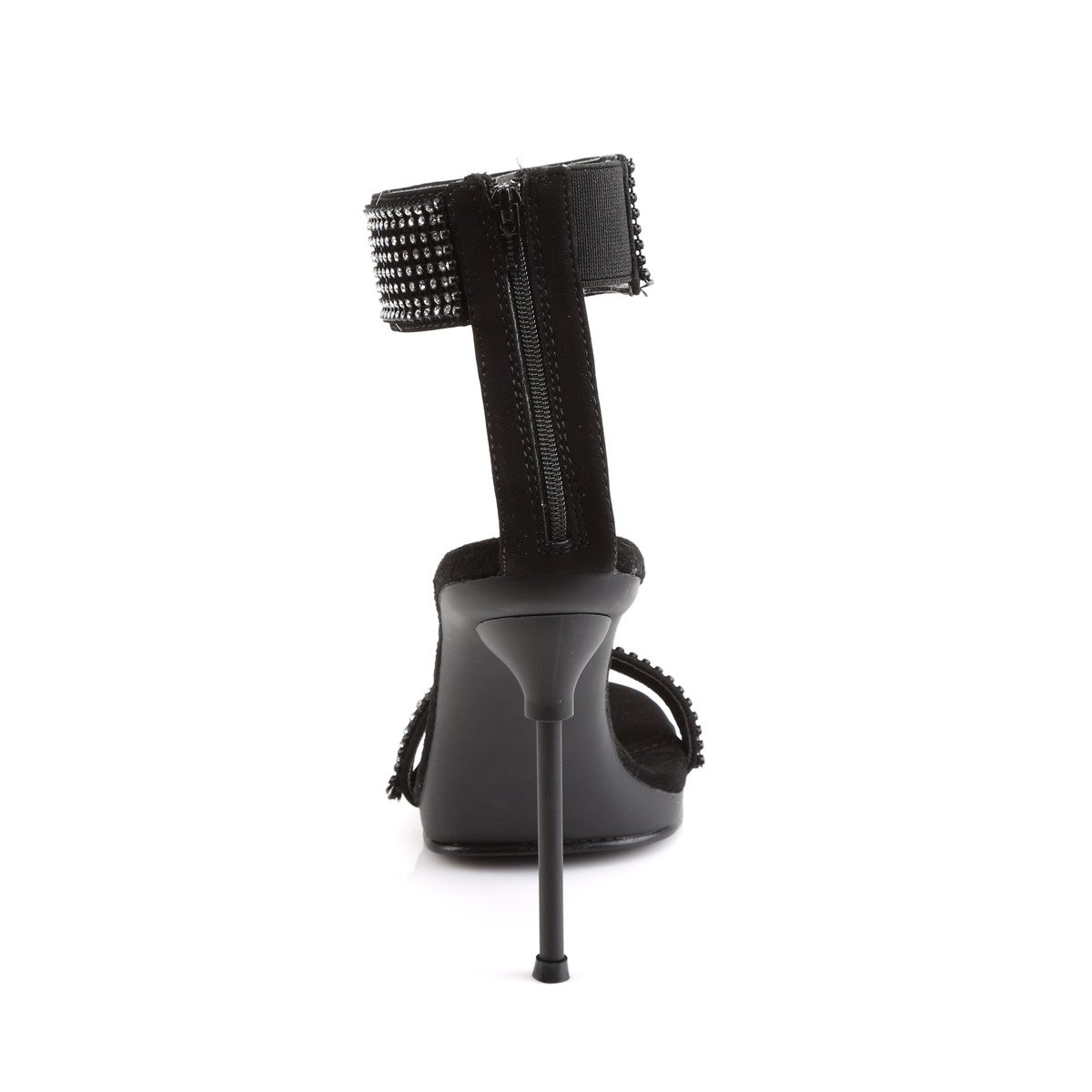 Fabulicious Chic-40 B/NB - Černé boty s páskem přes kotník na vysokém podpatku