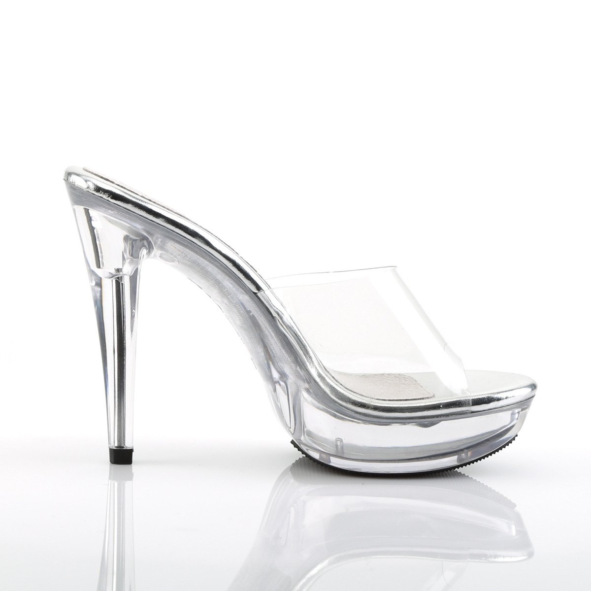 Fabulicious Cocktail-501 C/M - Průhledné pantofle na vysokém podpatku