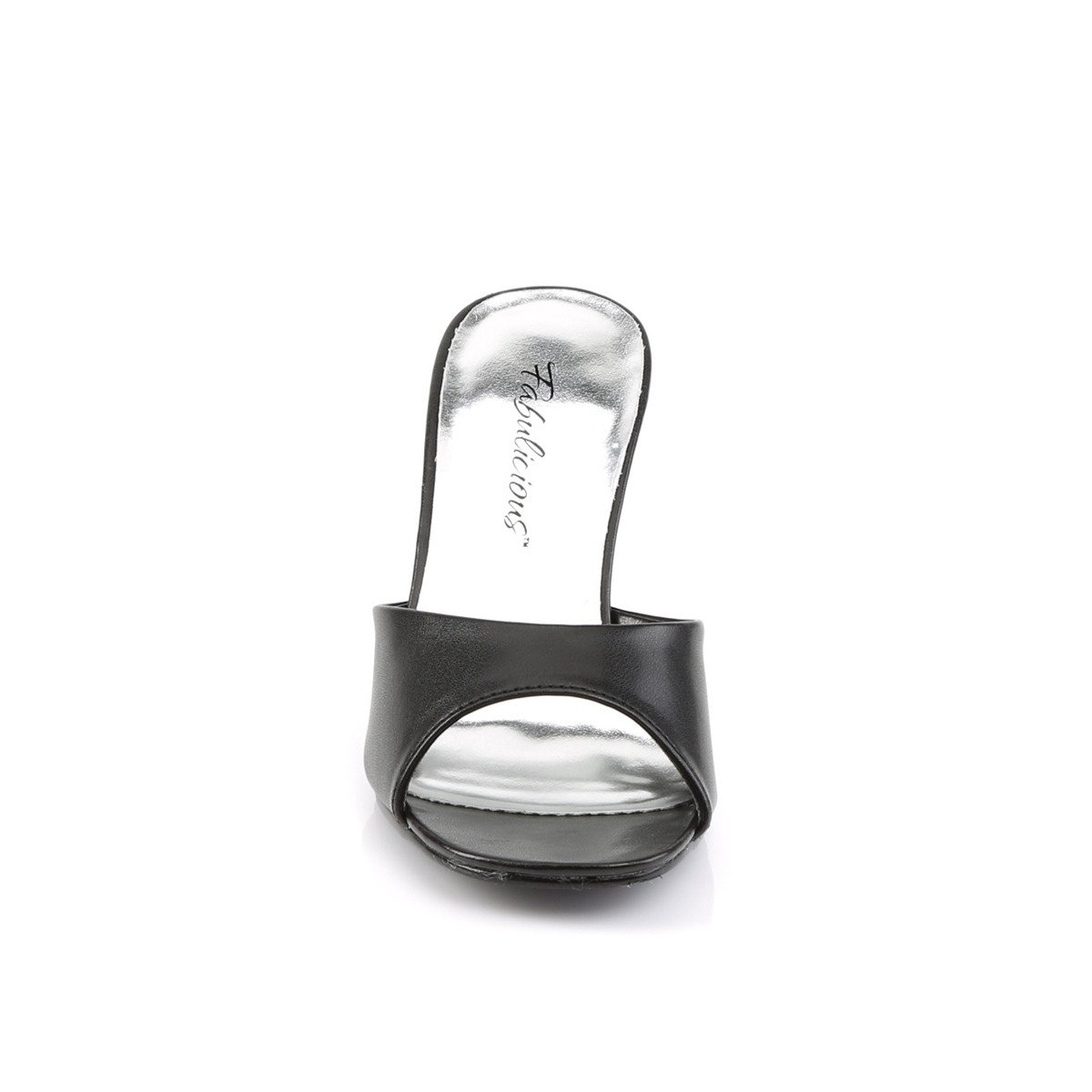 Fabulicious Romance-301-2 B/PU - Černé pantofle s širokými podpatky