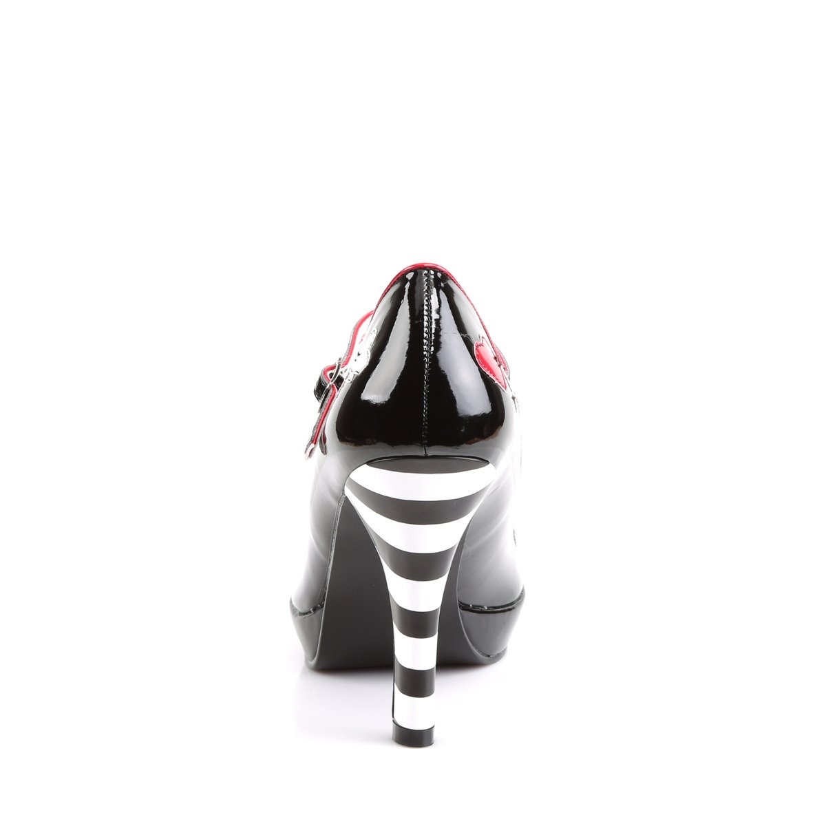 Funtasma Contessa-57 B - Lesklé černé lodičky s páskem bez platformy