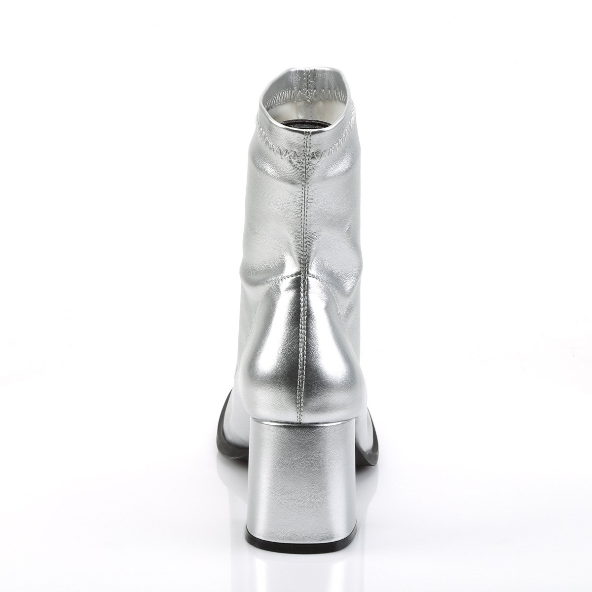 Funtasma Gogo-150 SPU - Stříbrné kotníkové kozačky s širokými podpatky