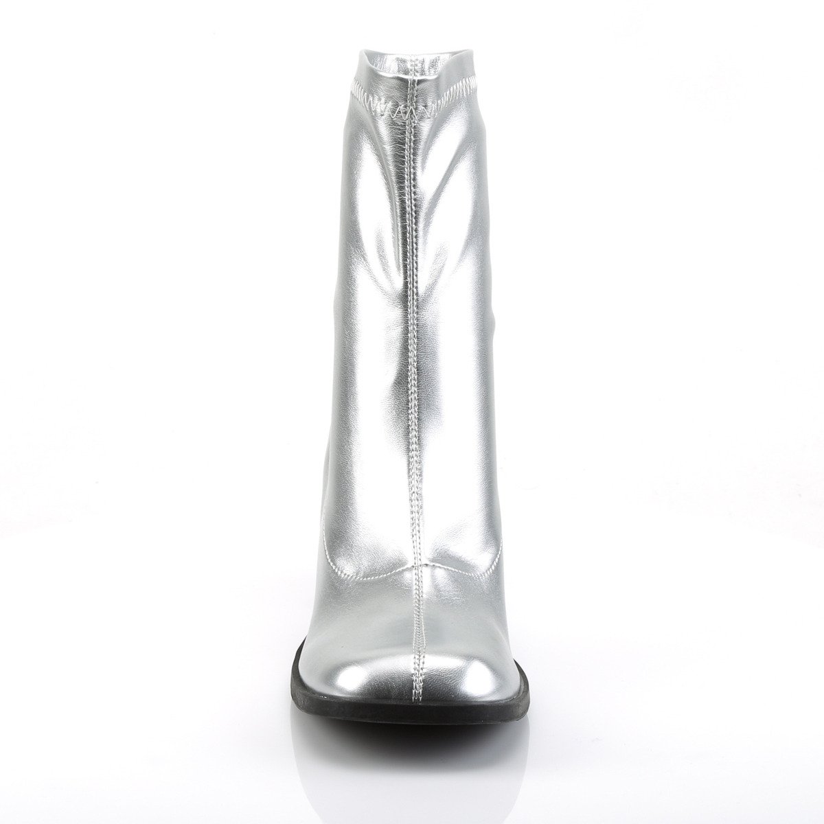 Funtasma Gogo-150 SPU - Stříbrné kotníkové kozačky s širokými podpatky