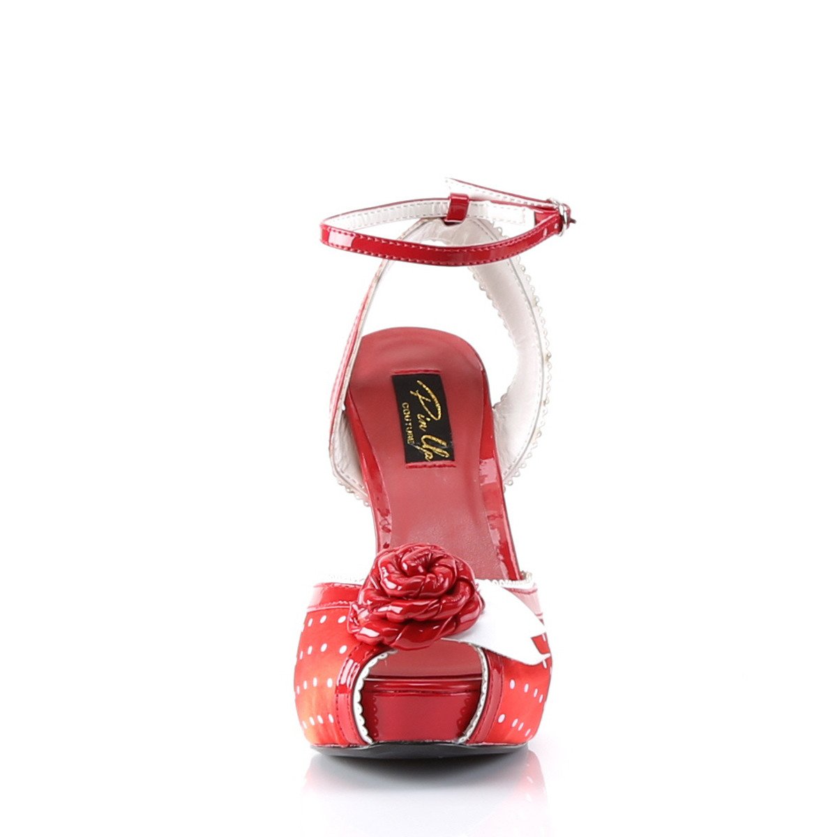 Pin Up Couture Bettie-06 R/SA - Červené sandály na podpatku