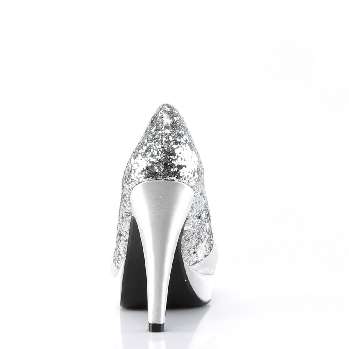 Pin Up Couture Bettie-10 SG-SA - Stříbrné lodičky s otevřenou špičkou