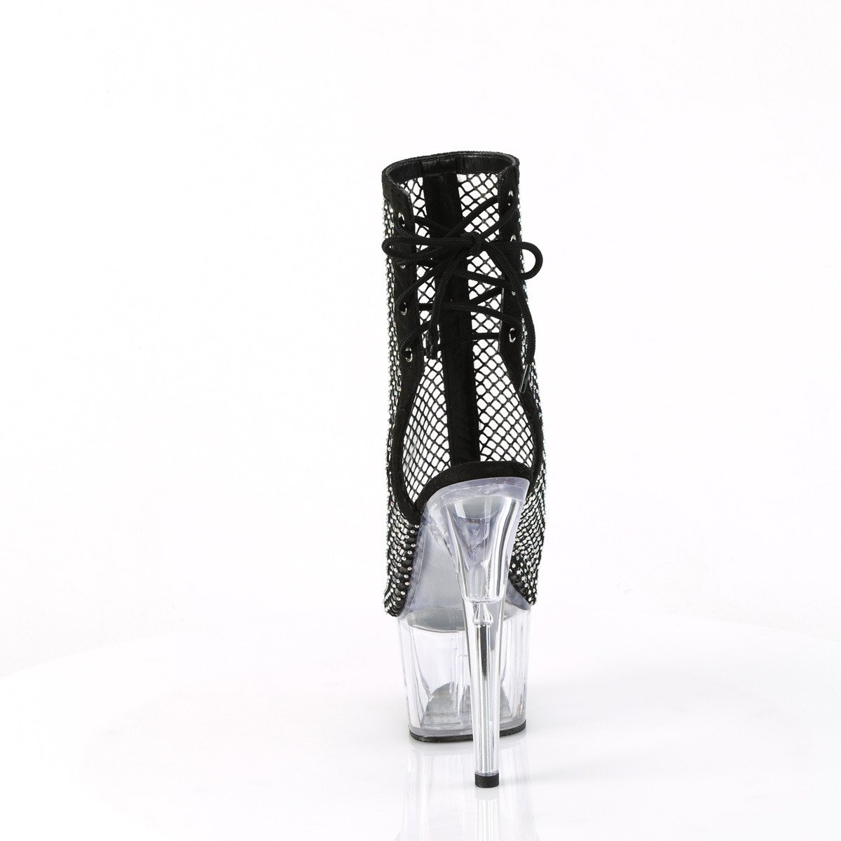 Pleaser Adore-1018RM BFS-RS/C - Černé kozačky s otevřenou špičkou na vysoké platformě