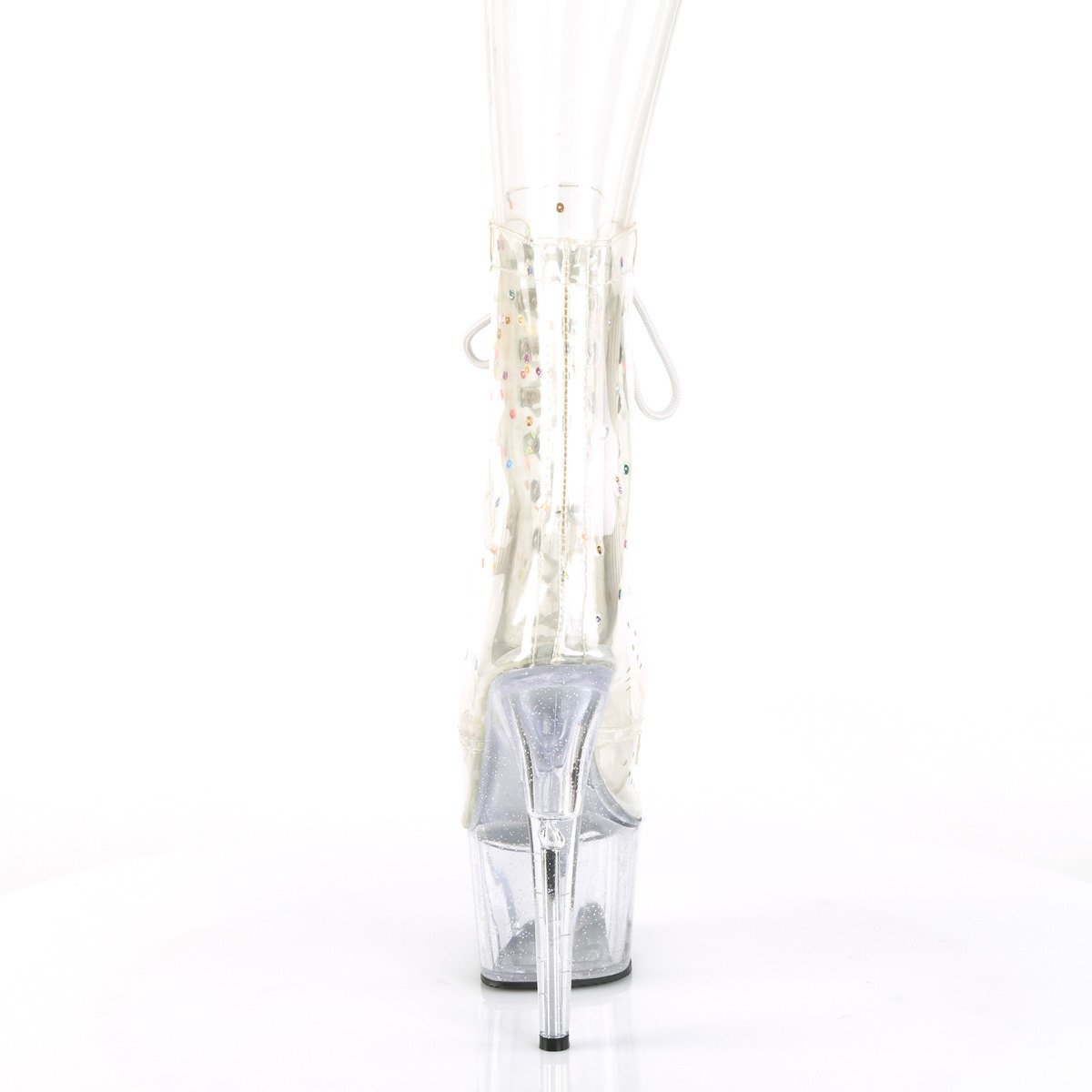 Pleaser Adore-1020C-2 CTPU/C - Průhledné kotníkové kozačky na vysoké platformě