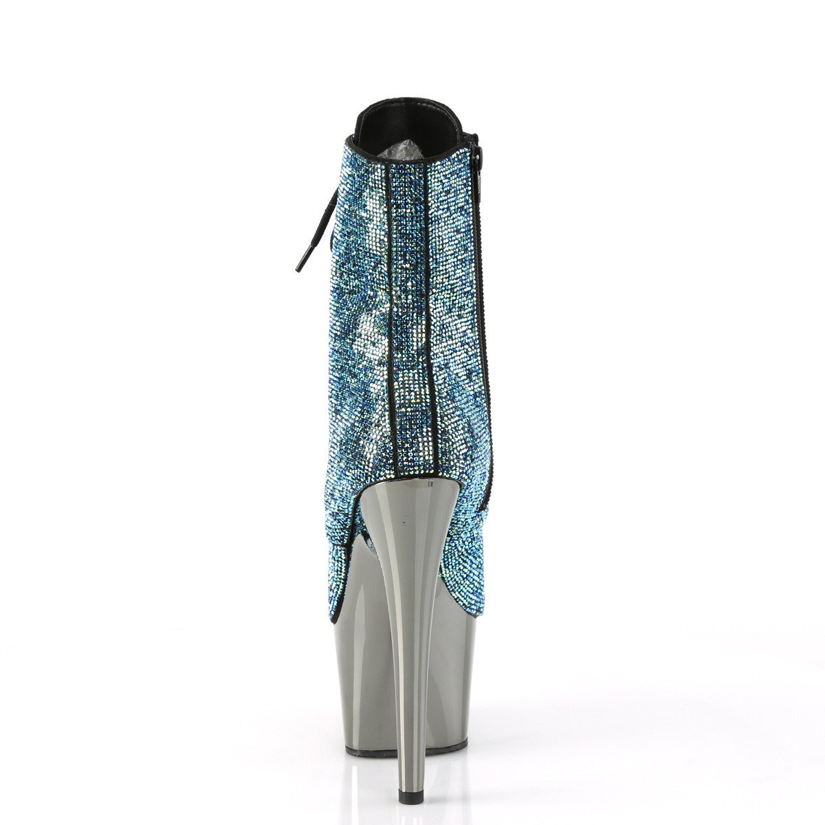 Pleaser Adore-1020CHRS TUR/PWCH - Tyrkysové kotníkové kozačky na vysoké platformě