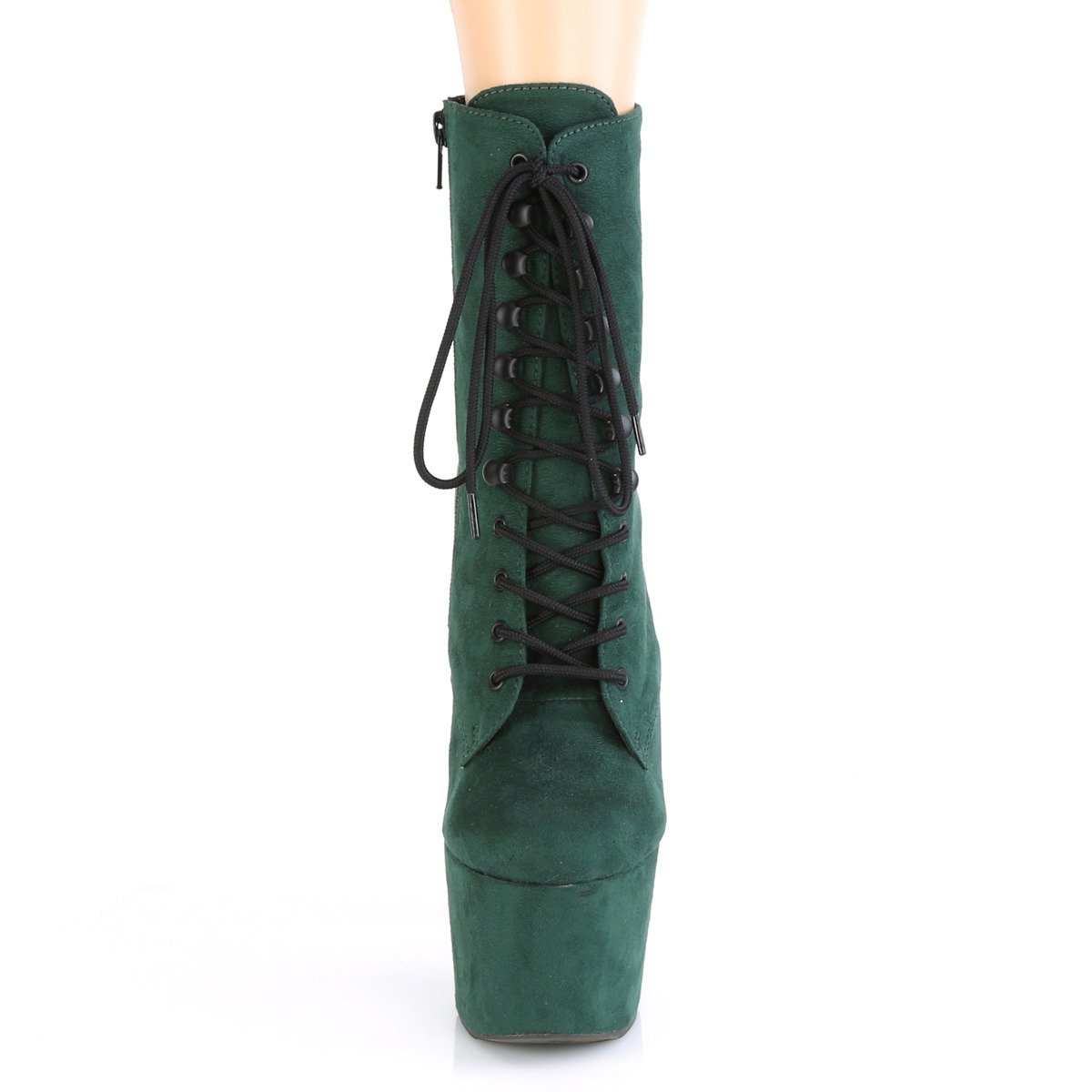 Pleaser Adore-1020FS EMGNFS/M - Zelené kotníkové kozačky na vysoké platformě