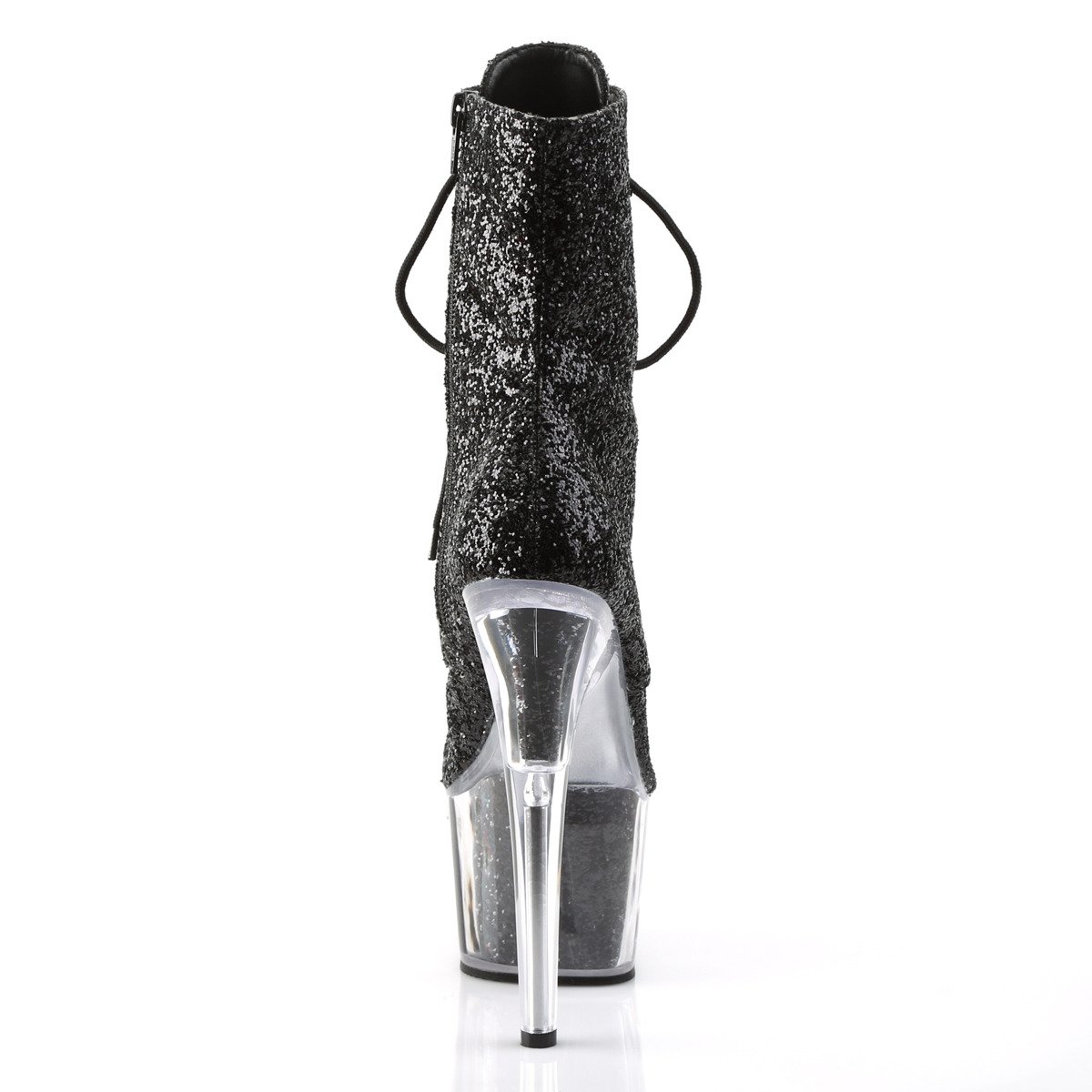 Pleaser Adore-1020G B/M - Černé kotníkové kozačky na vysoké platformě