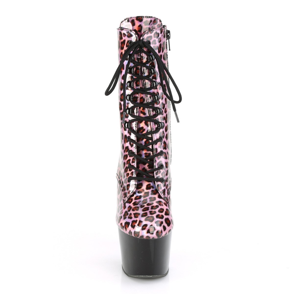 Pleaser Adore-1020LP PNHG/B - Lesklé růžové kotníkové kozačky na vysoké platformě