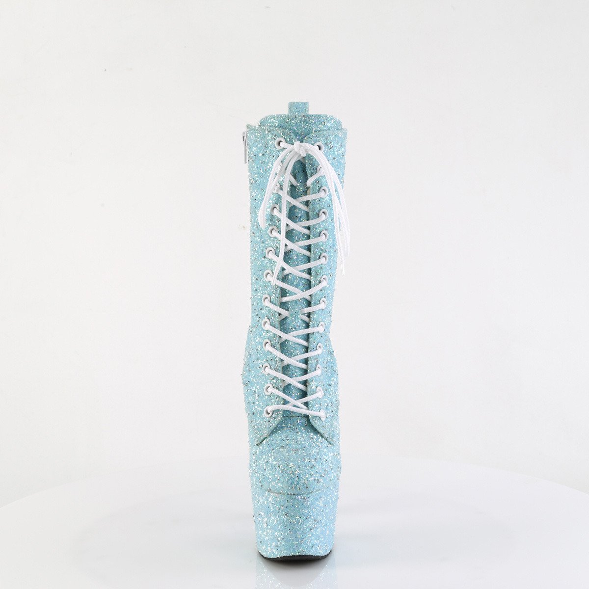 Pleaser Adore-1040GR BUMCG/M - Modré kotníkové kozačky na vysoké platformě