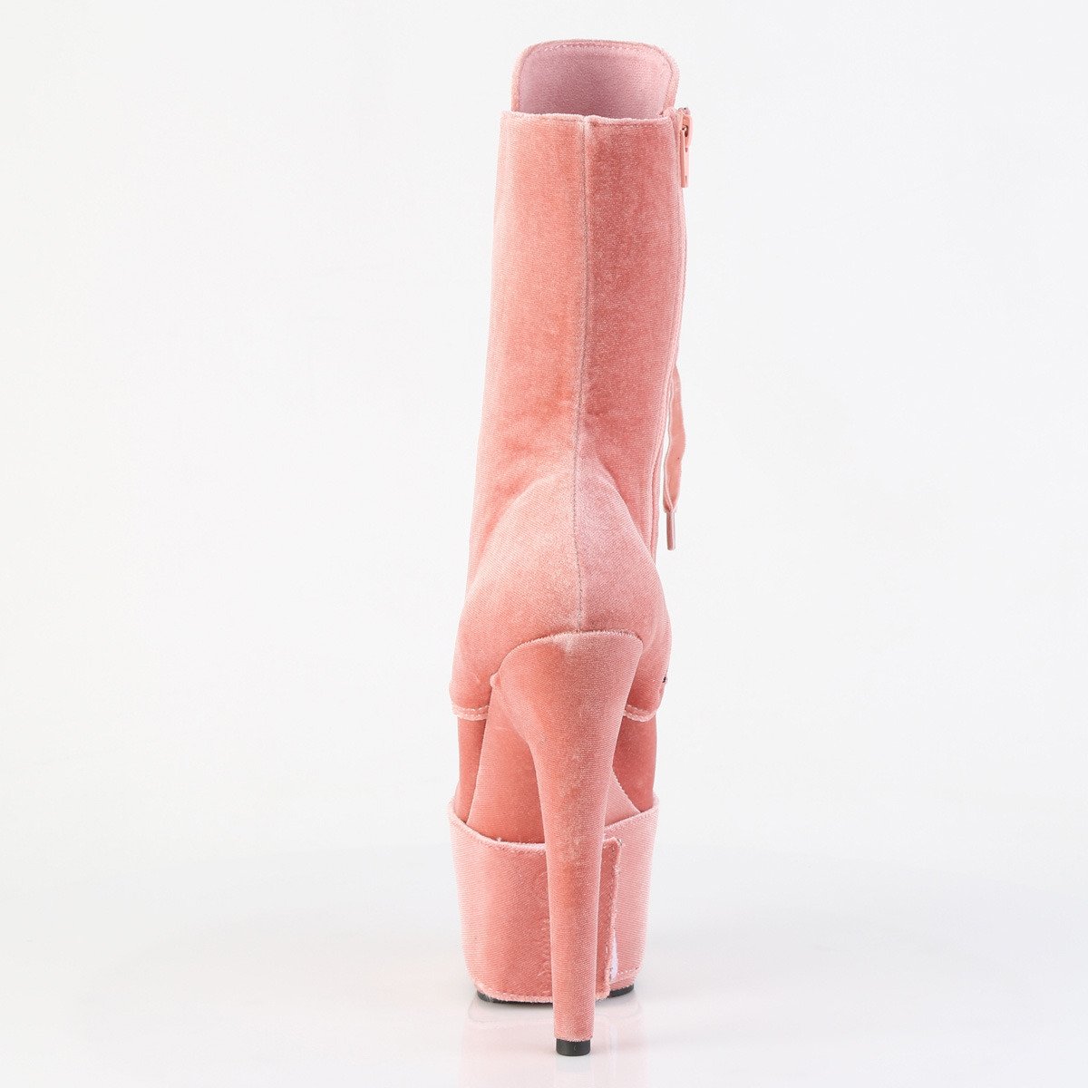 Pleaser Adore-1045VEL DTPN/M - Růžové kotníkové kozačky na vysoké platformě