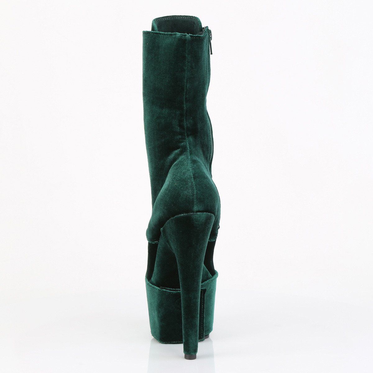 Pleaser Adore-1045VEL EMGN/M - Zelené kotníkové kozačky na vysoké platformě