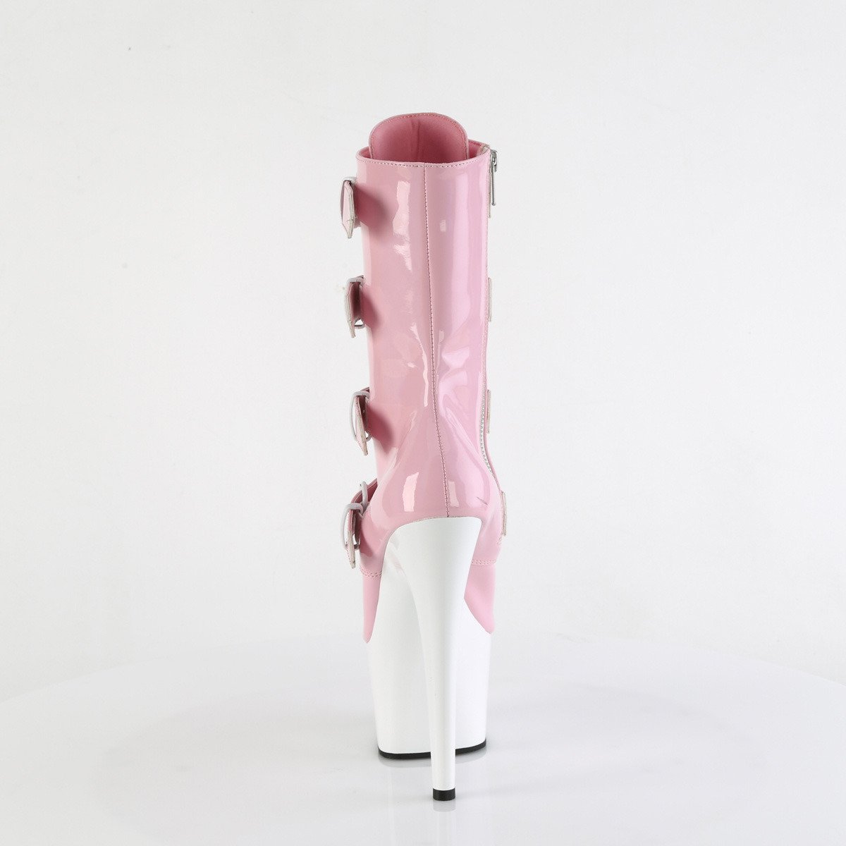 Pleaser Adore-1046TT BPHG/W - Lesklé růžové kotníkové kozačky na vysoké platformě