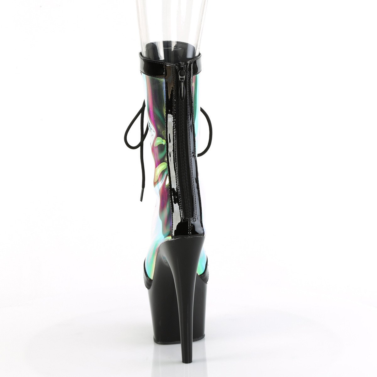 Pleaser Adore-1047 BPT-HG/B - Lesklé černé kotníkové kozačky na vysoké platformě